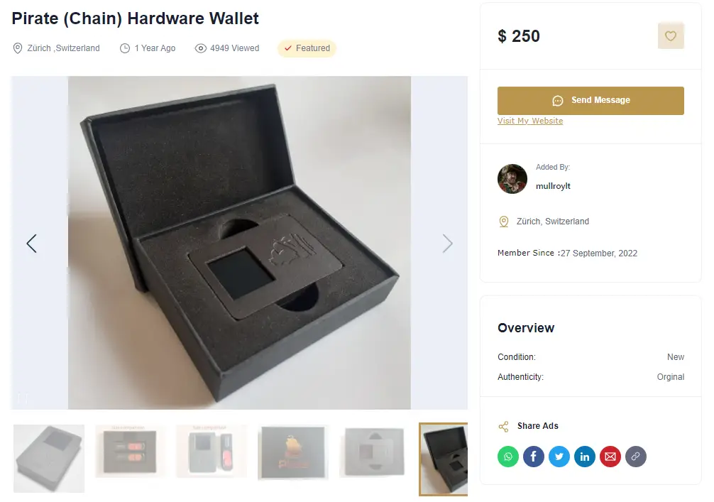 Pirate Chain Hard Wallet